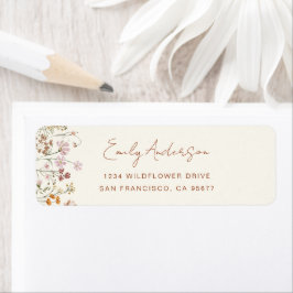 Etiqueta Wildflower Boho No Bloomen Garden Return Address