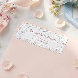 Etiqueta Wildflower Graduation Party Return Address