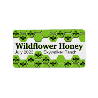 Etiqueta Wildflower Honeycomb Honey Jar