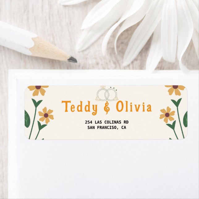 Etiqueta Wildflower Wedding Invitation (Insitu)