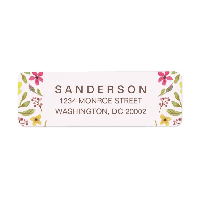 Etiqueta Wildflower Whimsy | Rustic Floral (Frente)