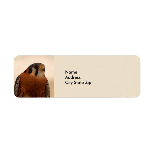 Etiqueta Wildlife Brown Falcon American Kestrel (Frente)