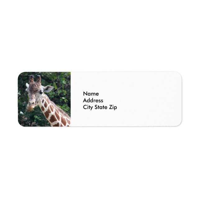 Etiqueta Wildlife Giraffe Foto (Frente)