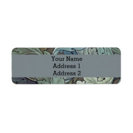 Etiqueta William Morris Acanthus Sage Flower Floral Botânic