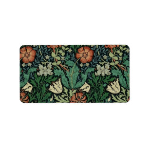 Etiqueta William Morris Compton Floral Art Nouveau Pattern