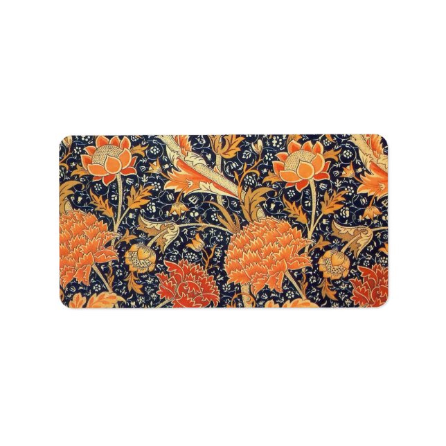 Etiqueta William Morris Cray Floral Art Nouveau Pattern (Frente)