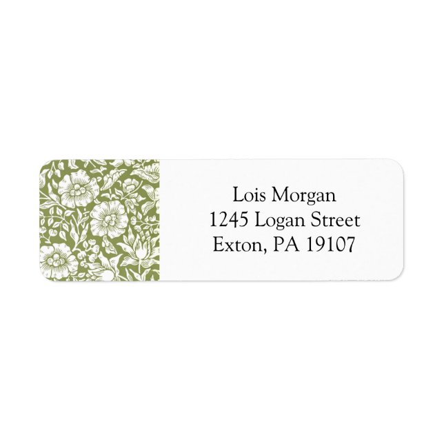 Etiqueta William Morris Mallow Green Pattern (Frente)