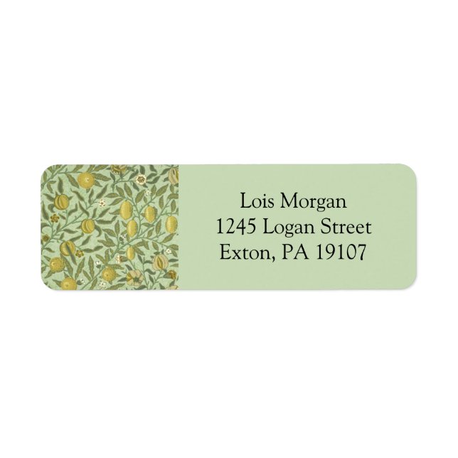 Etiqueta William Morris Pomegranate Fruta (Frente)