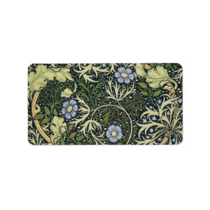 Etiqueta William Morris Seaweed Pattern Floral Vintage Art