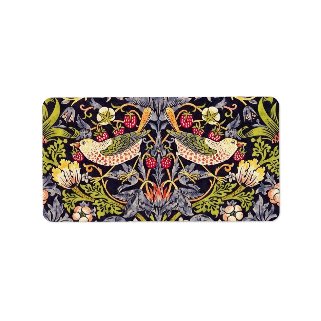 Etiqueta William Morris Strawberry Thef Floral Art Nouveau (Frente)