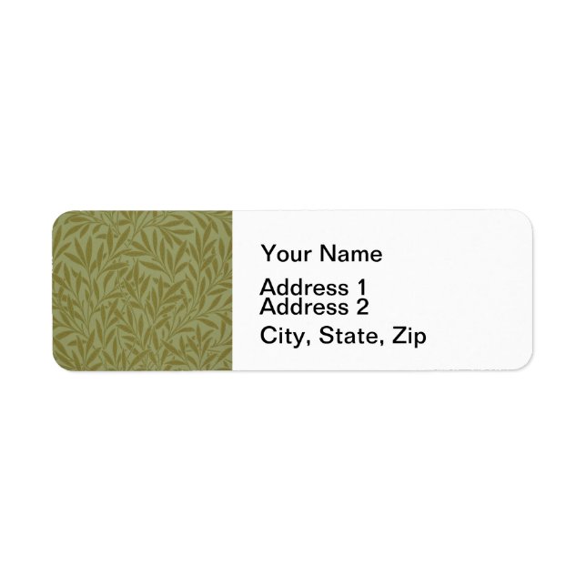Etiqueta William Morris Willow Antique Verde Folha Verde Ar (Frente)