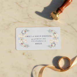 Etiqueta Winter Elegance with Cream Bow Address Label