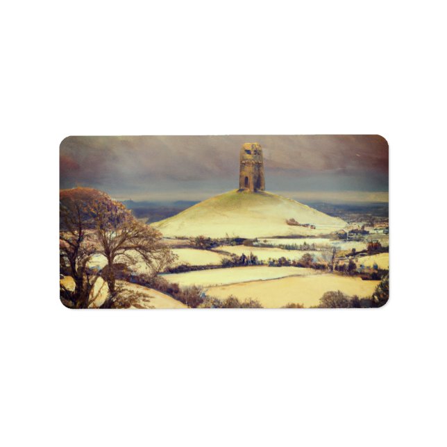 Etiqueta Winter Glastonbury Tor  (Frente)