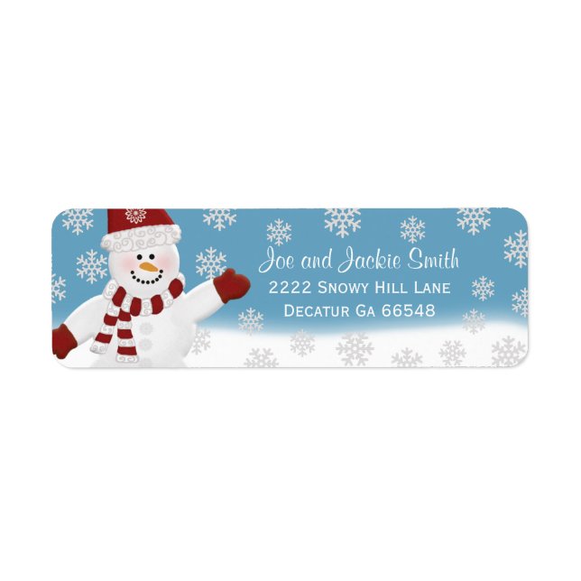 Etiqueta Winter Snowman Address Labels (Frente)