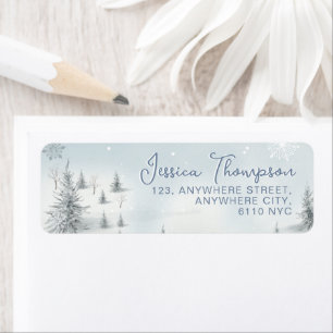 Etiqueta Winter Wonderland Snowflakes Endereço de retorno