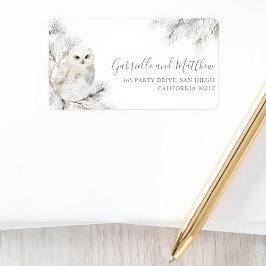 Etiqueta Winter Woodland Baby Shower Address