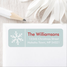 Etiqueta Winterberry Snowflake Coordenado em Azul gelado