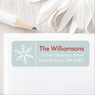 Etiqueta Winterberry Snowflake Coordenado em Azul gelado