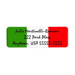 Etiqueta Woman's Classic Italian Flag Return Address Label