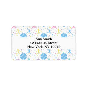 Etiqueta Womens Softball - Estrelas de Silhueta Girly Baseb