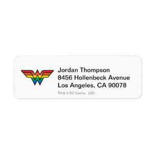 Etiqueta Wonder Woman Rainbow Logo
