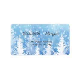 Etiqueta Wonderland de inverno,Neve,Pine Tree