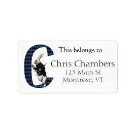 Etiqueta Wonderland White Rabbit - Letra C Bookplate