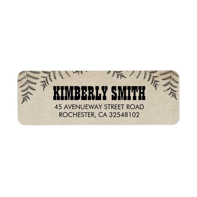 Etiqueta Woodland Ferns País Russo (Frente)