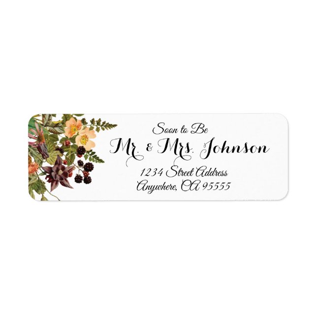 Etiqueta Woodland Floral Small Address Labels (Frente)