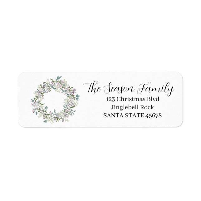 Etiqueta Wreath de Natal (Frente)