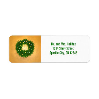 Etiqueta Wreath de Natal na Dourada