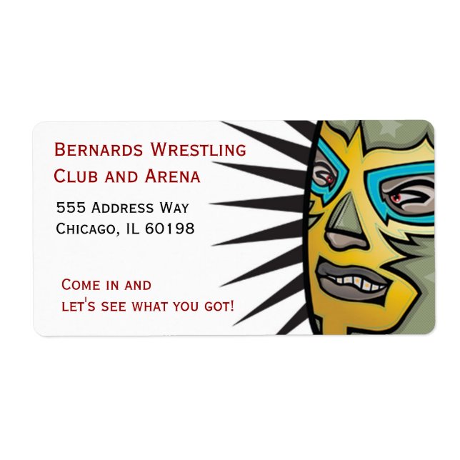 Etiqueta Wrestling Lucha Libre Address labels (Frente)