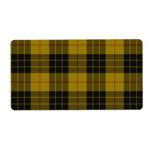 Etiqueta Xadrez amarela de tartan MacLeod