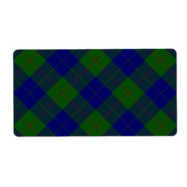 Etiqueta Xadrez azul-tartã-barclay (Frente)