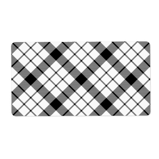 Etiqueta Xadrez branca preta MacFarlane tartan (Frente)
