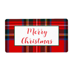 Etiqueta Xadrez de Natal Real Stewart PERSONALIZAR presente