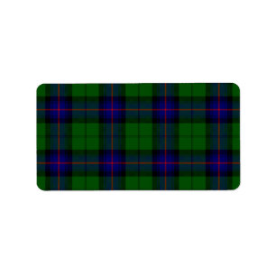 Etiqueta Xadrez do verde azul do tartan do clã de Armstron