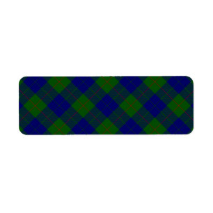 Etiqueta Xadrez do verde azul do tartan do clã de Barclay