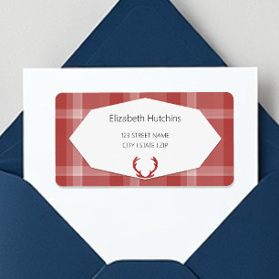 Etiqueta Xadrez russa dos Red Deer Antlers