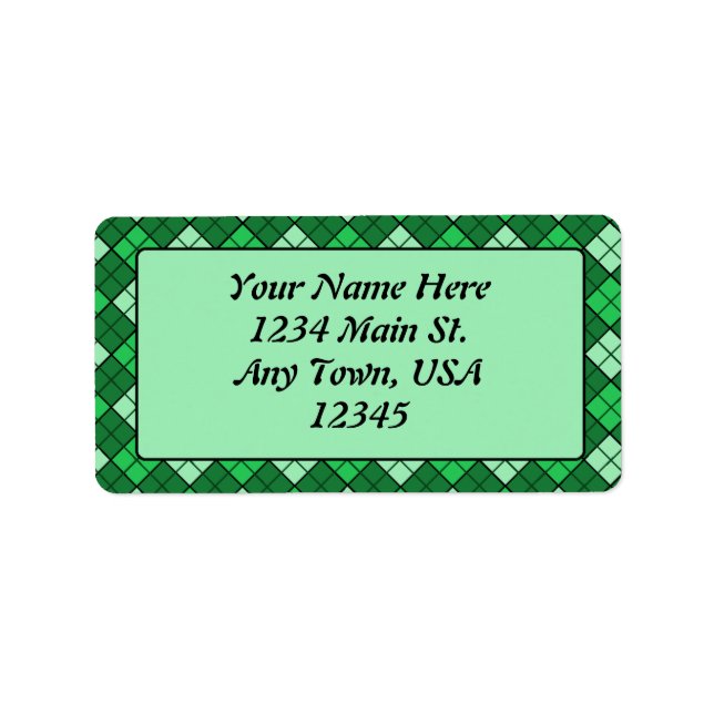 Etiqueta Xadrez Verde (Frente)