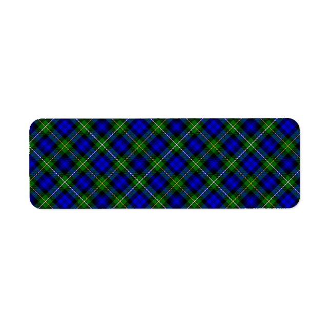 Etiqueta Xadrez verde azul Campbell tartan (Frente)