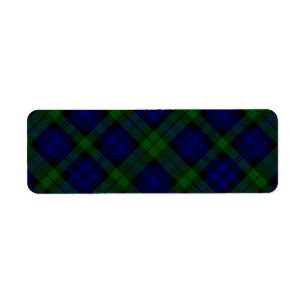 Etiqueta xadrez verde azul de tartan Black Watch