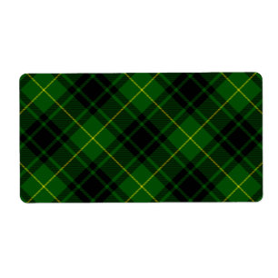 Etiqueta Xadrez verde MacArthur tartan