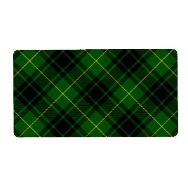 Etiqueta Xadrez verde MacArthur tartan (Frente)