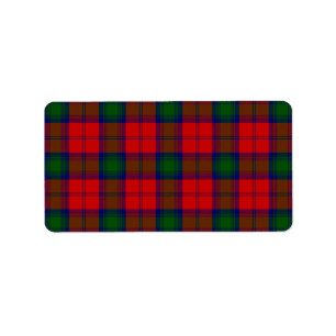Etiqueta Xadrez verde-vermelha Lindsay tartan