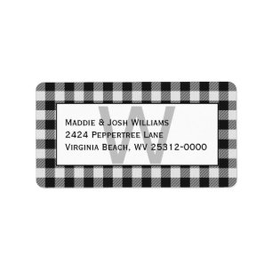 Etiqueta Xadrez/verificações preto e branco do búfalo