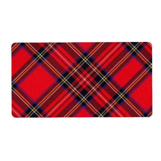 Etiqueta Xadrez vermelha de Stewart tartan (Frente)
