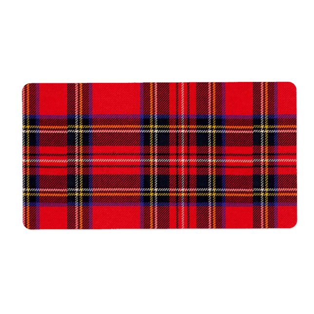 Etiqueta Xadrez vermelha de Stewart tartan (Frente)