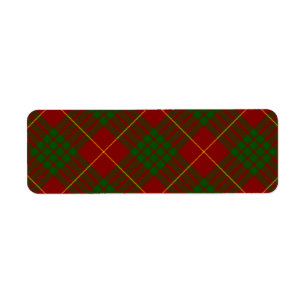 Etiqueta xadrez vermelho verde tartan Cameron