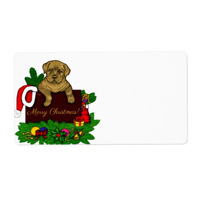 Etiqueta XMas puppy (Frente)